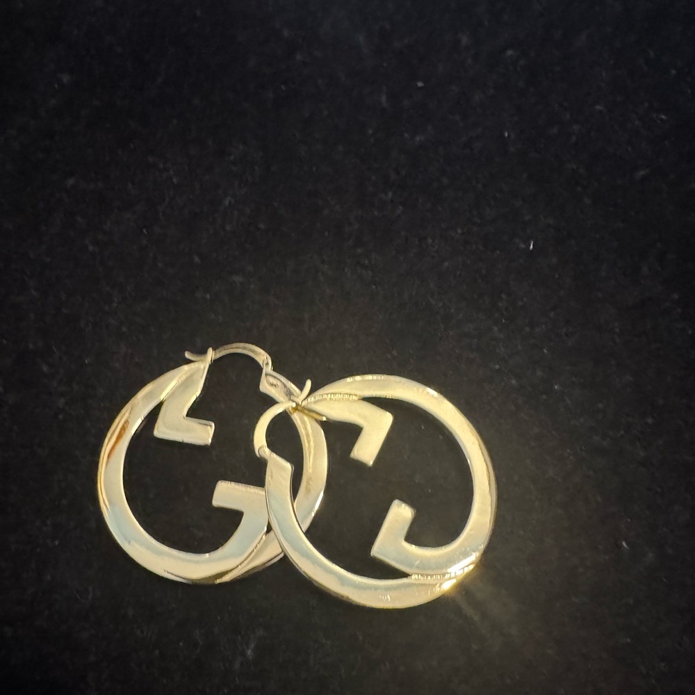 Gucci Gold Logo Hoop Earrings - Picture 3 of 5